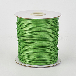 Cordon en polyester ciré coréen écologique, lime green, 2mm, environ 90yards / rouleau (80m / rouleau)