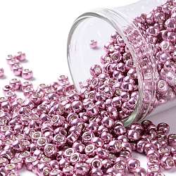 Toho perline rotonde, perline giapponesi, (553) zincato rosa, 8/0, 3mm, Foro: 1 mm, circa 10000pcs/libbra
