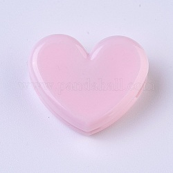 Clips de plástico, corazón, rosa, 27x32x13mm