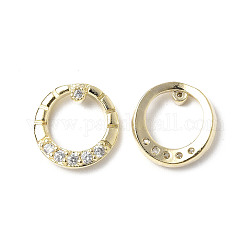 Micro latón allanan claras cabuchones de circonio cúbico, anillo, real 18k chapado en oro, 10x2.2mm