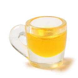 Charms acrilico trasparente, ciondoli per bicchieri di birra, arancione, 13x17x12mm, Foro: 1.2x2 mm