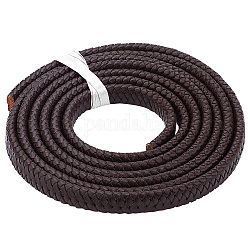 Плоский плетеный кожаный шнур, для аксессуаров для изготовления ожерелий и браслетов, кокосового коричневый, 12x6 мм