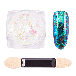 Polvere glitter per unghie, cielo stellato / effetto specchio, decorazione chiodo lucido, con un pennello, colorato, 30x30x17 mm, su 0.3 g / scatola