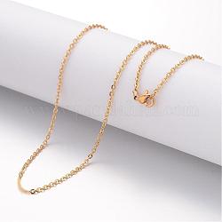 Chapado de iones (ip) 304 collar de acero inoxidable, cadenas de cable, con broches de langosta, dorado, 17.72 pulgada (450 mm), 2mm