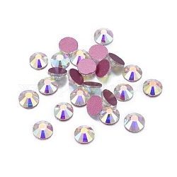 Cabujones de cristal de rhinestone, aa grado, la espalda plana y facetas, semicírculo, crystal ab, ss12, 3.0~3.2mm, aproximamente 1440 unidades / bolsa