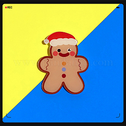 Spilla in acrilico a tema natalizio, distintivo per i vestiti dello zaino, uomo di pan di zenzero, 30~50mm