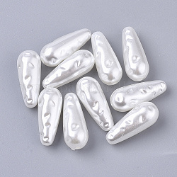 Perle di perle imitazione plastica abs, lacrima, bianco crema, 19.5x8mm, Foro: 1.4 mm
