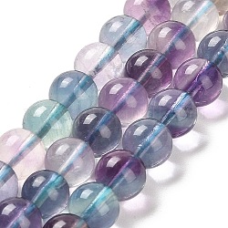 Natürlichen Fluorit Perlen Stränge, Klasse 5 a, Runde, 7.8~8.8 mm, Bohrung: 1 mm, ca. 47~49 Stk. / Strang, 15.08''~15.24'' (38.3~38.7 cm)