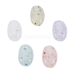 Undurchsichtige Acrylperlen im marmorierten Steinstil, Oval, Mischfarbe, 14~14.5x9~9.5x5~5.5 mm, Bohrung: 1.8 mm