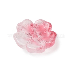 Kappen aus Glasperlen, Blume, indian red, 13.5x13.5x4 mm, Bohrung: 1.6 mm