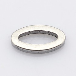 201 Stainless Steel Oval Slice Links Ring, Stainless Steel Color, 8x15x2.5mm, Hole: 4x10mm