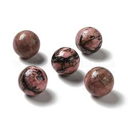 Perles naturelles de rhodonite, pas de trous / non percés, ronde, 25~25.5mm