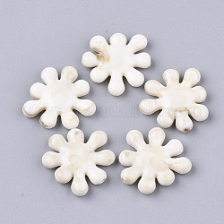Acrylic Beads, Imitation Gemstone Style, Flower, Floral White, 23.5x23x5mm, Hole: 1.6mm, about 340pcs/500g