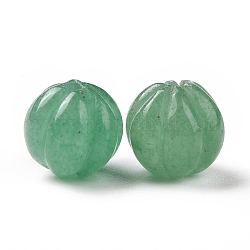Perle avventurina verde naturale, tema autunnale, zucca, 8~8.5x7.5~8mm, Foro: 1.2 mm