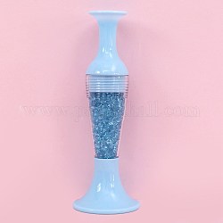 Stylo de forage à point de peinture au diamant en plastique vase debout, avec des diamants, outils de peinture au diamant, lumière bleu ciel, 115mm