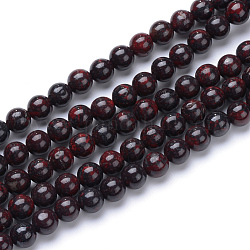 Perline Bloodstone naturale fili, perle di pietra eliotropio, tondo, 4~4.5mm, Foro: 0.5 mm, circa 86pcs/filo, 15.3 pollice