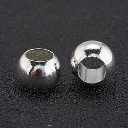 Messing Perlen, langlebig plattiert, Rondell, 925 Sterling versilbert, 7.5x5.5 mm, Bohrung: 4.5 mm