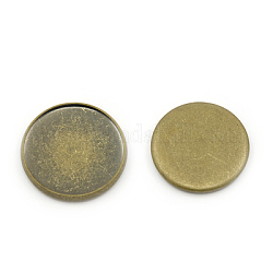 Латунные сеттинги для размещения кабошонов, плоско-круглые, без никеля , античная бронза, 22x2.5 мм, лоток : 20 мм