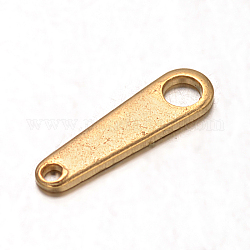 Ion Plating(IP) 304 Stainless Steel Chain Tabs, Chain Extender Connectors, Golden, 10x3X0.5mm, Hole: 1~2mm
