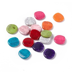 Perline acriliche opache crepitanti, imitazione turchese, pepite, colore misto, 22.5x6mm, Foro: 1.6 mm, circa 230pcs/500g
