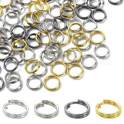 600 anello diviso in ferro in 4 colori, anelli di salto a doppio anello, colore misto, 21 gauge, 6x1.4mm, diametro interno: 5.3mm, singolo filo: 0.7mm, su 150pcs / colore