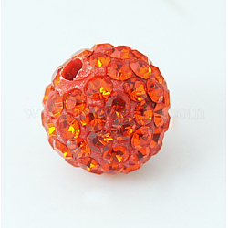 Pave bolas de discoteca, Abalorios de Diamante de imitación de arcilla polímero, Grado A, redondo, jacinto, pp12 (1.8~1.9 mm), 8mm, agujero: 1 mm