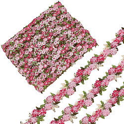 Gorgecraft 5 ярд, лента с цветочной кружевной отделкой по краям, ширина 14 мм, темно-розовая цветочная окантовка, отделка из полиэфирной ткани, вышитая аппликация для шитья своими руками, украшение для свадебного платья, одежды