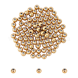 UNICRAFTALE About 100pcs 1mm Small Rondelle Metal Beads Golden Spacer Beads 4mm Diameter Stainless Steel Bead Loose Beads Metal Spacers for Jewelry Making Findings DIY