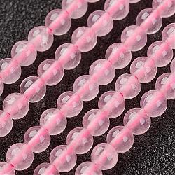 Cadena de cuarzo natural rosa, redondo, 3mm, agujero: 0.8 mm, aproximamente 127 pcs / cadena, 15.7 pulgada (40 cm)