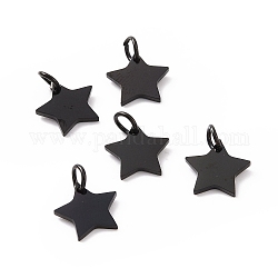 304 Stainless Steel Charms, Star, Electrophoresis Black, 10x10.6x1.1mm, Hole: 4mm