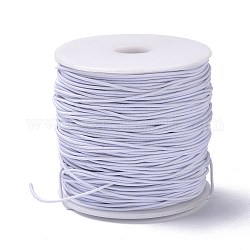 Round Elastic Cord Wrapped by Nylon Thread, White, 1mm, about 109.36 yards(100m)/roll