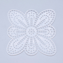 プラスチックメッシュキャンバスシート  刺繍用  アクリル毛糸クラフト  ニットとかぎ針編みのプロジェクト  花  ホワイト  11.2x11.2x1.5mm  穴：4x4mm
