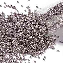 Cuentas de semillas redondas toho, Abalorios de la semilla japonés, (pf554) permafinish lavanda metalizado, 15/0, 1.5mm, agujero: 0.6 mm, aproximamente 3000 unidades / 10 g