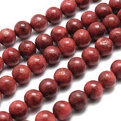 Herbe synthétique perles rondes corail brins, 10mm, Trou: 1mm, Environ 39 pcs/chapelet, 15.7 pouce