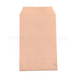 環境に優しいクラフト紙袋  ハンドルなし  保存袋  長方形  淡い茶色  15x8.3x0.02cm