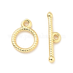 Cierres de palanca de latón, sin plomo y cadmio, anillo, real 18k chapado en oro, anillo: 10x7.5x1 mm, diámetro interior: 5.5 mm, agujero: 1.2 mm, bar: 15x4x1.5 mm, agujero: 1.2 mm