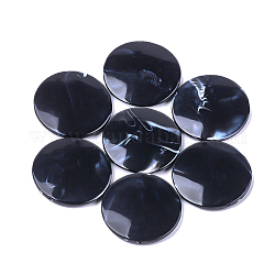 Perline acrilico, stile gemstone imitato, rotondo e piatto, nero, 32x6mm, Foro: 1.6 mm
