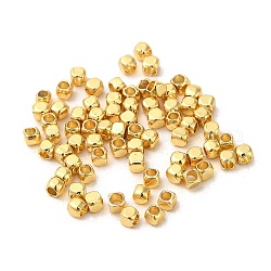 Perles en laiton, Plaqué longue durée, cube, véritable 18k plaqué or, 2x2x2mm, Trou: 0.8mm