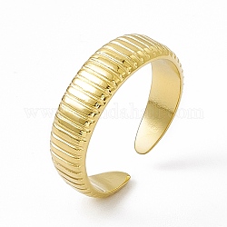 Placcatura ionica (ip) 304 anello per polsino in acciaio inossidabile da donna, anelli aperti a fascia larga a forma di catena di serpente, vero placcato oro 14k, 3.5~6mm, diametro interno: noi taglia 7 (17.4 mm)