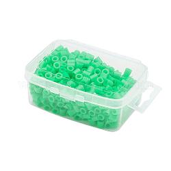 1 boîte de 5mm perles hama PE bricolage recharges de perles à repasser pour enfants, Tube, verte, 5x5mm, Trou: 3mm, environ 500 pcs / boîte