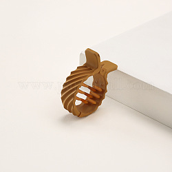 Plastic Claw Hair Clips, Matte Style, Fish Shaped with Stripe Pattern, Tan, 52x38x14.5mm