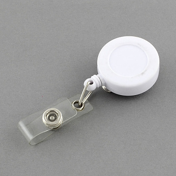 Plastic Clip-On Retractable Badge Holders AJEW-R037-02