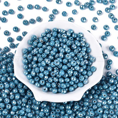 Непрозрачные цветные стеклянные бусины SEED-N007-34H-1