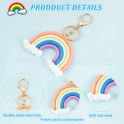 YUANOU Pure Handmade Woven Gold Keychain Accessories INS Cotton