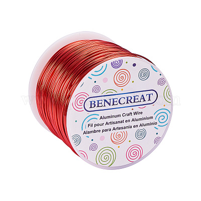 BENECREAT 12 17 18 Gauge Aluminum Wire (18 Gauge,492 ft) Anodized Jewelry Craft Making Beading Floral Colored Aluminum Craft Wire - Firebrick