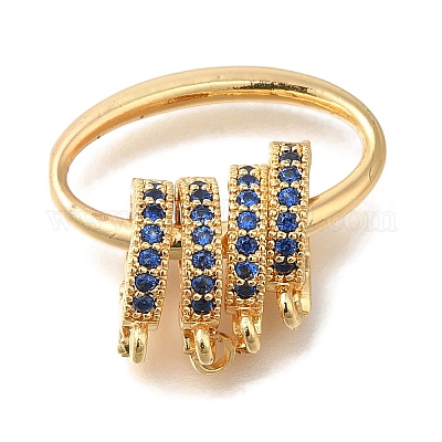 Латунные микро проложить кубического циркония раз за застежками KK-K389-030G-1