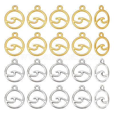 60 шт. 2-цветные подвески из сплава с покрытием для стойки FIND-UN0002-59-1