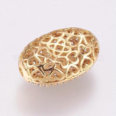 Латунные микро проложить кубического циркония бусы KK-P116-21G-1