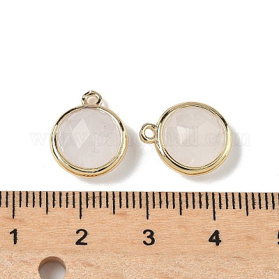 Плоские круглые подвески из натурального кварцевого кристалла с огранкой G-U028-03G-05-1