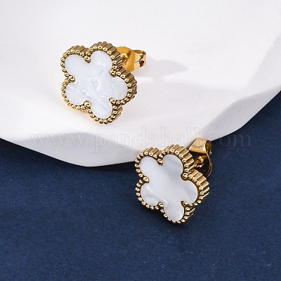 Элегантные винтажные серьги-гвоздики из нержавеющей стали 201 с цветочным узором для женщин FR2099-3-1